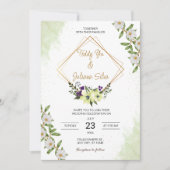 花のパーソナライズミニマル結婚式招待状 招待状 (正面)