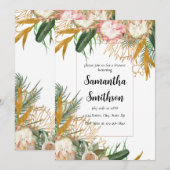 花のパームリーフ 招待状 (正面/裏面)