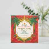 花のパーム カスタマイズ可能なレゲエパーティー 招待状 (スタンド正面)