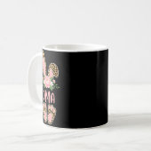 花のヒョウ柄おばあさんうさぎイースター春 Flora コーヒーマグカップ (正面左)