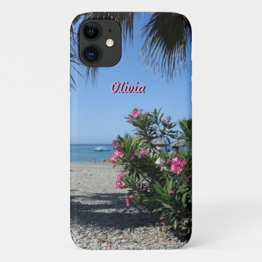 花のビーチと名前 Case-Mate iPhoneケース (裏面)