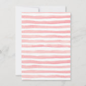 花のピンクとシルバーのウサギの誕生日花 招待状 (裏面)