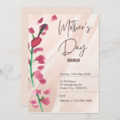 花のピンクと白の母の日の招待状 招待状 (正面/裏面)