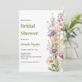 花のピンクと紫のブライダルシャワー 招待状 (スタンド正面)