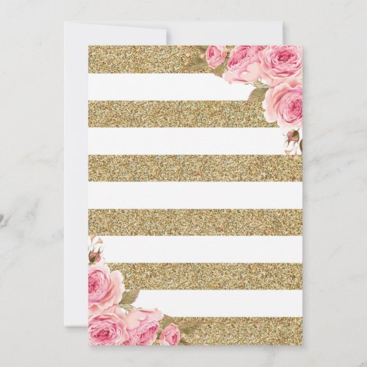 花のピンクのシャクヤクの母の日のブランチの招待状 招待状 (裏面)