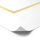 花のピンクのチーク ゴールドの結婚式 ウェルカム フォト ポスター (角)