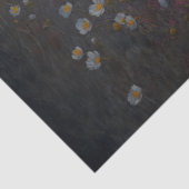 花のピンクのフィールド上の満月のデコページ 薄葉紙 (詳細)