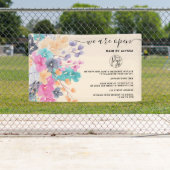 花のピンクの国のフローラの水色私たちは開いている 横断幕 (インサイチュ)