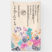 花のピンクの国のフローラの水色私たちは開いている 横断幕 (縦)