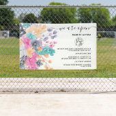 花のピンクの国のフローラの水色私たちは開いている 横断幕 (インサイチュ)