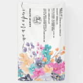 花のピンクの国のフローラの水色私たちは開いている 横断幕 (縦)