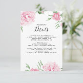 花のピンクの芍薬 ボタニカル エレガント 詳細 エンクロージャーカード (スタンド正面)