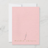 花のピンクの花嫁のブランチのブライダルシャワーの招待状 招待状 (裏面)