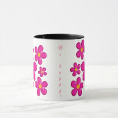 花のピンクの要素 マグカップ (中央)
