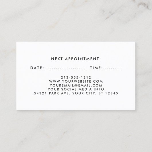 花のピンクの赤面のストライプな美容師のアポイントメント 予約カード