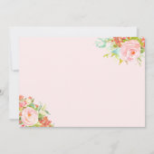 花のピンクの金ゴールドのサンキューカードのピンク及び金ゴールド サンキューカード (裏面)