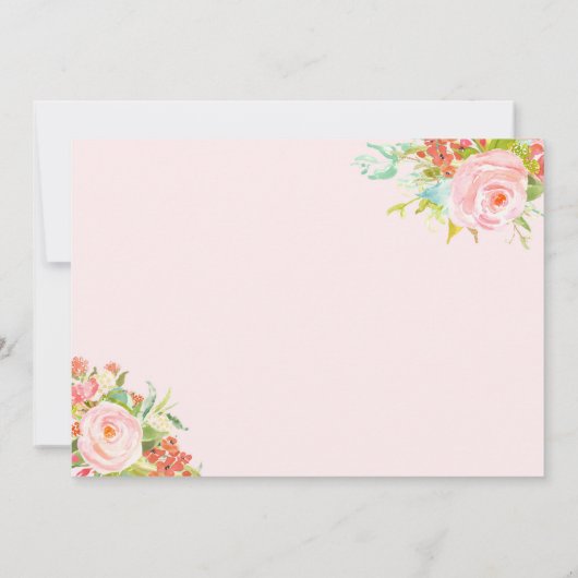 花のピンクの金ゴールドのサンキューカードのピンク及び金ゴールド サンキューカード (裏面)