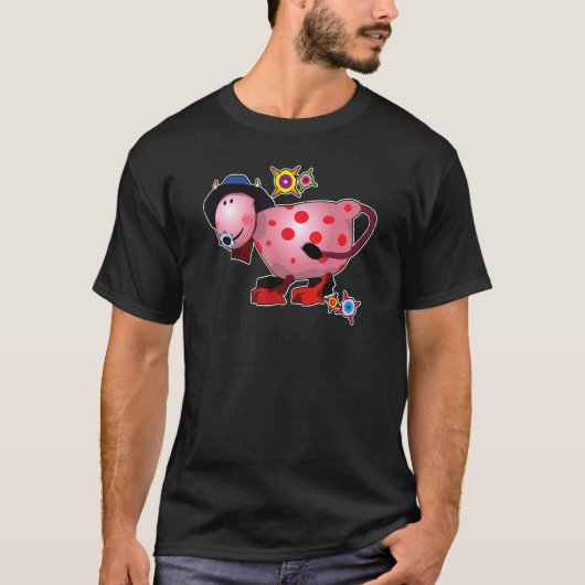 花のピンクの魔法の牛 Tシャツ (正面)