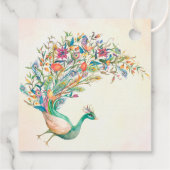 花のピーコックエンゲージメントパーティーのギフトタグ フェイバータグ (裏面)