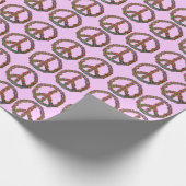 花のピースサインの記号 ラッピングペーパー (角)