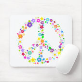 花のピースサイン マウスパッド (マウス)