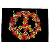 花のピースサイン ラージペーパーバッグ (裏面)