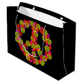 花のピースサイン ラージペーパーバッグ (裏面アングル)