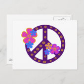 花のピースマーク ポストカード (正面/裏面)
