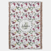 花のファミリー ネーム ハミングバード ガーデン & フラワーズ スローブランケット (正面縦)