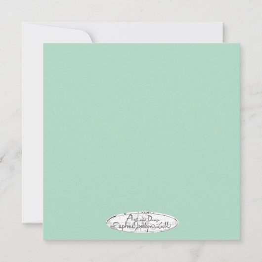 花のファンタジーの誕生日の平らなカード サンキューカード (裏面)