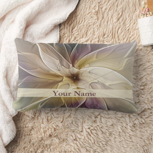 花のファンタジーの金ゴールドのナスの抽象美術の名前 ランバークッション (ブランケット)