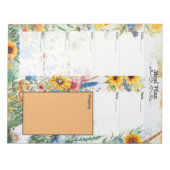 花のファンタジーブランケット 7日間食事プランナー ノートパッド (正面)