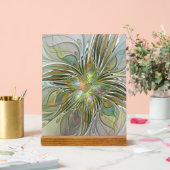 花のファンタジー モダン フラクタルアート ゴールドの花 アクリルサイン (ウェディング)