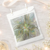 花のファンタジー モダン フラクタルアート ゴールドの花 フェイバーバッグ (クリップ留めされた状態)