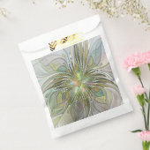 花のファンタジー モダン フラクタルアート ゴールドの花 フェイバーバッグ (封をした状態)