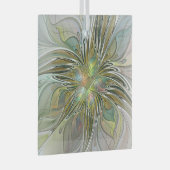 花のファンタジー モダン フラクタル アート ゴールドの花 ガラスオーナメント (正面右)