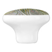 花のファンタジー モダン フラクタル アート ゴールドの花 セラミックノブ (側面)