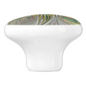 花のファンタジー モダン フラクタル アート ゴールドの花 セラミックノブ (側面)