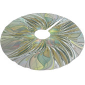 花のファンタジー モダン フラクタル アート ゴールドの花 ブラッシュドポリエステルツリースカート (アングル)