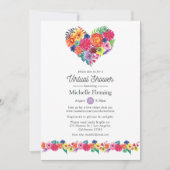 花のフィエスタ バーチャルベイビーシャワーまたはブライズシャワー 招待状 (正面)