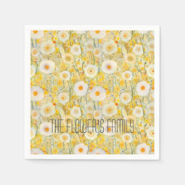 花のフィールドイエローオレンジ自然ハッピーおもしろい スタンダードカクテルナプキン