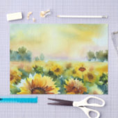 花のフィールド – ひまわり(D)水彩 薄葉紙 (クラフト)