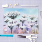 花のフィールド – クイーンアンのレース(A)水色 薄葉紙 (クラフト)