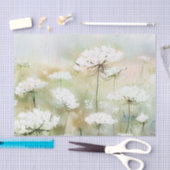 花のフィールド – クイーンアンズレース(B)水彩色 薄葉紙 (クラフト)