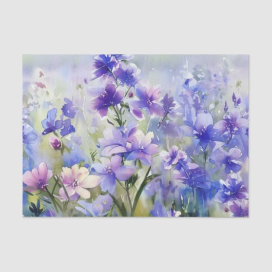 花のフィールド – コンソリダ(B)水色 薄葉紙 (正面)