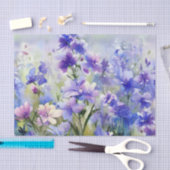 花のフィールド – コンソリダ(B)水色 薄葉紙 (クラフト)