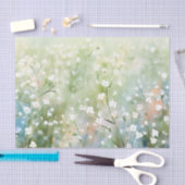 花のフィールド – ジプソフィラ(A)水色 薄葉紙 (クラフト)