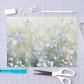 花のフィールド – ジプソフィラ(B)水色 薄葉紙 (クラフト)