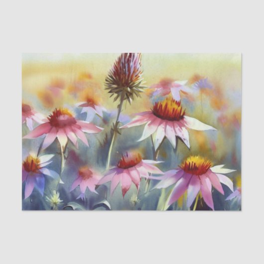 花のフィールド – スイカ(A)水色 薄葉紙 (正面)