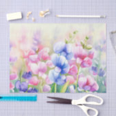 花のフィールド – スイートピー(C)水色 薄葉紙 (クラフト)